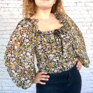 NWT Free People Peasant Boho Top Shirt Long sleeve